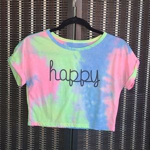 Happy Festival Crop Top in Neon Tie Dye